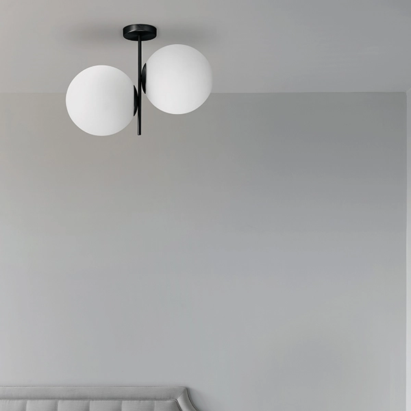 Jugen lampada da soffitto 2 luci nera - Miloox - Soffitto - Progetti in Luce